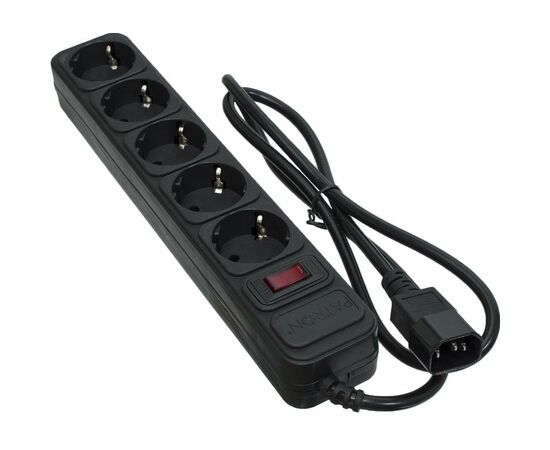 Сетевой фильтр питания Patron 1 m3*1mm2 (SP-1053U) 5 розеток BLACK (EXT-PN-SP-1053U)