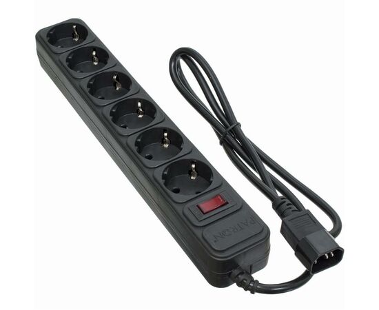 Сетевой фильтр питания Patron 1 m3*1mm2 (SP-1063U) 6 розеток BLACK (EXT-PN-SP-1063U)