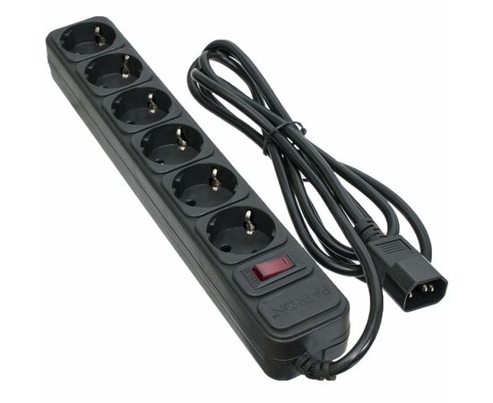 Мережевий фільтр живлення Patron 2 m3*1mm2 (SP-1065U) 6 розеток BLACK (EXT-PN-SP-1065U)