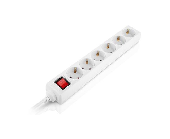 Сетевой фильтр питания REAL-EL RS-6 Protect M 3m, white (EL122300033), изображение 3 Сетевой фильтр питания REAL-EL RS-6 Protect M 3m, white (EL122300033), изображение 3