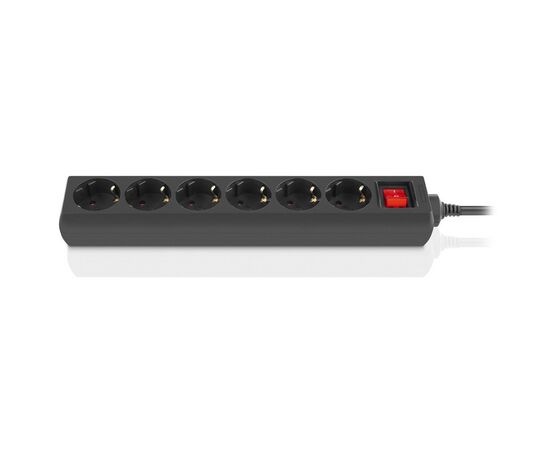Мережевий фільтр живлення REAL-EL RS-6 Protect M 5m, black (EL122300036)