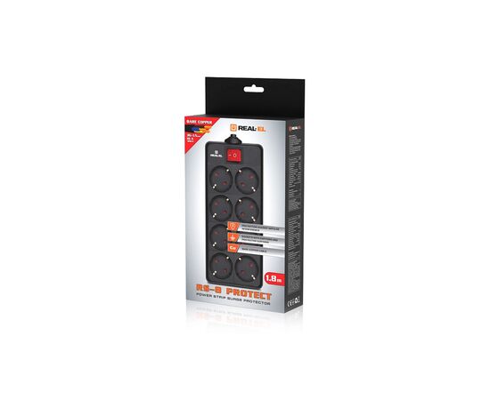 Сетевой фильтр питания REAL-EL RS-8 Protect 5m, black (EL122300024), изображение 7 Сетевой фильтр питания REAL-EL RS-8 Protect 5m, black (EL122300024), изображение 7