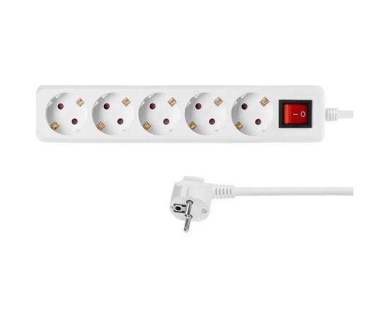 Сетевой удлинитель 2E 5XSchuko з вимикачем,1.5м, white (2E-U05ESM1.5), изображение 5 Сетевой удлинитель 2E 5XSchuko з вимикачем,1.5м, white (2E-U05ESM1.5), изображение 5