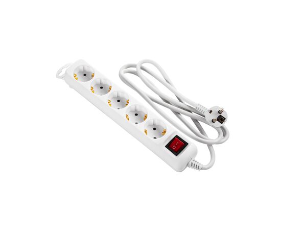 Сетевой удлинитель 2E 5XSchuko з вимикачем,1.5м, white (2E-U05ESM1.5)