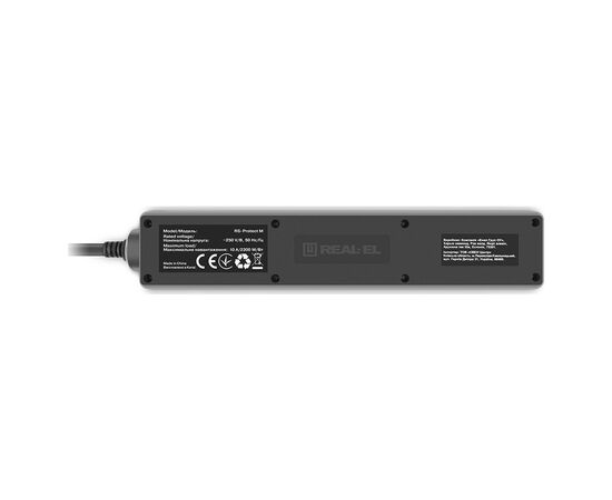 Сетевой фильтр питания REAL-EL RS-PROTECT M 10m, black (EL122300037), изображение 7 Сетевой фильтр питания REAL-EL RS-PROTECT M 10m, black (EL122300037), изображение 7