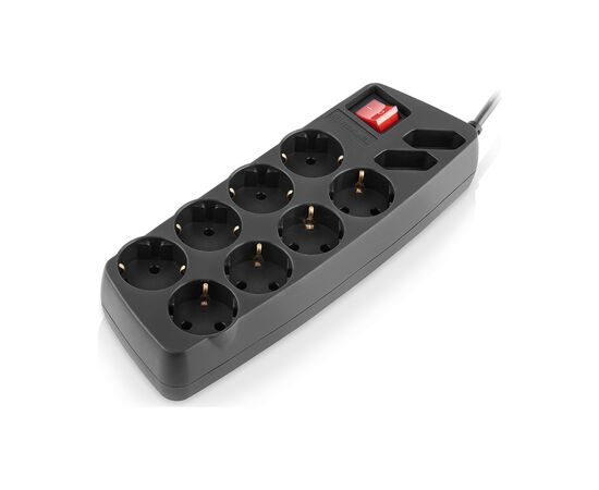 Сетевой фильтр питания REAL-EL REAL-EL RS-10 Protect, 3m, black (EL122300039), изображение 2 Сетевой фильтр питания REAL-EL REAL-EL RS-10 Protect, 3m, black (EL122300039), изображение 2