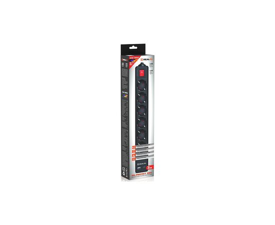 Сетевой фильтр питания REAL-EL RS-PROTECT 605 3m, black (EL122300041), изображение 11 Сетевой фильтр питания REAL-EL RS-PROTECT 605 3m, black (EL122300041), изображение 11