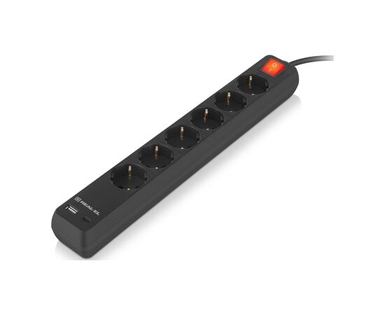 Сетевой фильтр питания REAL-EL RS-PROTECT 605 3m, black (EL122300041), изображение 2 Сетевой фильтр питания REAL-EL RS-PROTECT 605 3m, black (EL122300041), изображение 2