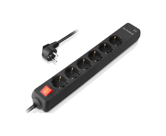 Сетевой фильтр питания REAL-EL RS-PROTECT 605 3m, black (EL122300041), изображение 5 Сетевой фильтр питания REAL-EL RS-PROTECT 605 3m, black (EL122300041), изображение 5