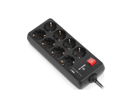 Сетевой удлинитель REAL-EL RS-PROTECT 805 3m, black (EL122300043), изображение 8 Сетевой удлинитель REAL-EL RS-PROTECT 805 3m, black (EL122300043), изображение 8