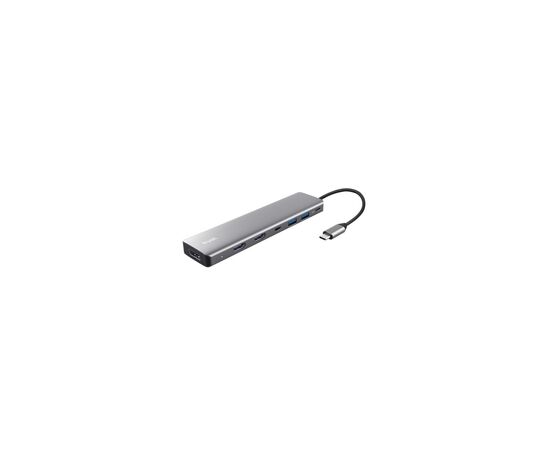 Концентратор Trust USB-C 7-in1 2xUSB-А 3.2/2xUSB-С/2xHDMI/DP aluminiu 0.16m grey (25661_TRUST)