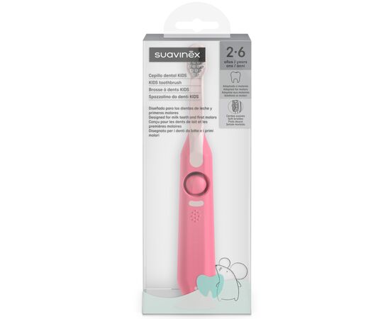 Детская зубная щетка Suavinex від 2 до 6 років, STAGE 2, рожева (403016), изображение 4