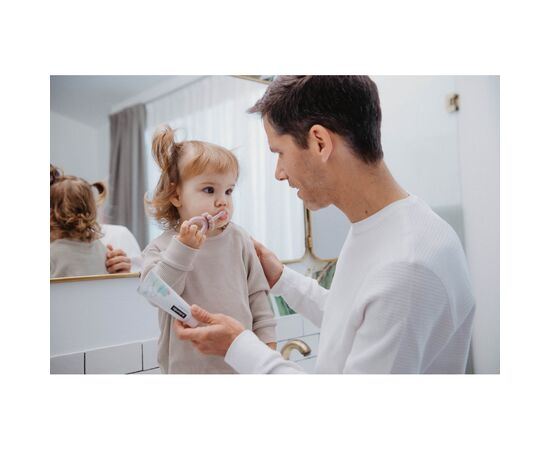 Детская зубная щетка Suavinex STAGE 1 з масажером від 0 до 2 років, рожева (403013), изображение 4