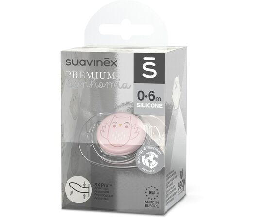 Пустушка Suavinex Bonhomia анотомічна, 0-6 місяців, рожева (307762), зображення 3