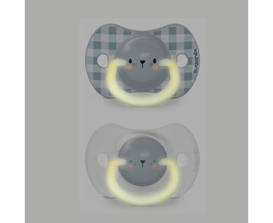 Пустышка Suavinex фізіологочна, 2 шт. 0-6 місяців, нічна/ведмедик (308212), изображение 5 Пустышка Suavinex фізіологочна, 2 шт. 0-6 місяців, нічна/ведмедик (308212), изображение 5