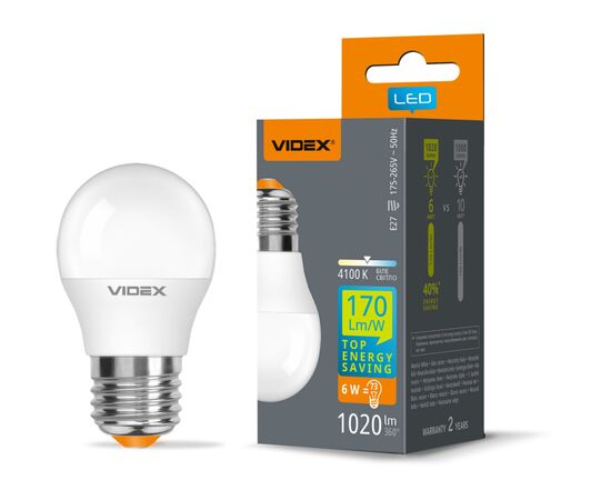 Лампочка Videx VL-G45h-06274, изображение 2 Лампочка Videx VL-G45h-06274, изображение 2