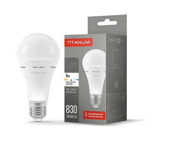 Лампочка TITANUM A68 9W E27 4000K 220V (TL-EMA68-09274), изображение 2 Лампочка TITANUM A68 9W E27 4000K 220V (TL-EMA68-09274), изображение 2
