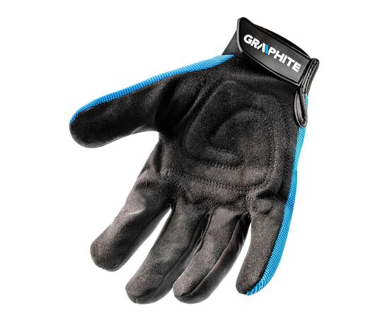 Защитные перчатки Graphite синтетическая кожа, фиксация запястья, р.10/, черно-голубые (97G100), изображение 2 Защитные перчатки Graphite синтетическая кожа, фиксация запястья, р.10/, черно-голубые (97G100), изображение 2