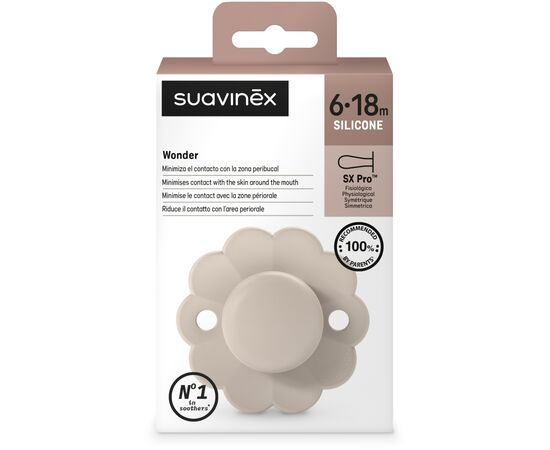 Пустышка Suavinex Wonder фізіологічна, 6-18 місяців, нюдова (308385), изображение 3