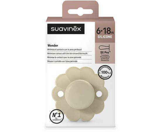 Пустышка Suavinex Wonder фізіологічна, 6-18 місяців, світло-жовта (308382), изображение 3