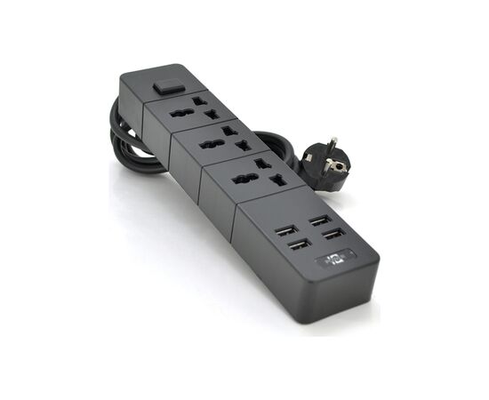 Сетевой фильтр питания Voltronic TВ-Т08, 3роз, 4*USB Black (ТВ-Т08-Black)