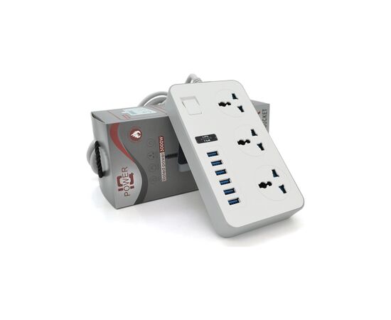 Сетевой фильтр питания Voltronic TВ-Т09, 3роз, 6*USB White (ТВ-Т09-White), изображение 2 Сетевой фильтр питания Voltronic TВ-Т09, 3роз, 6*USB White (ТВ-Т09-White), изображение 2