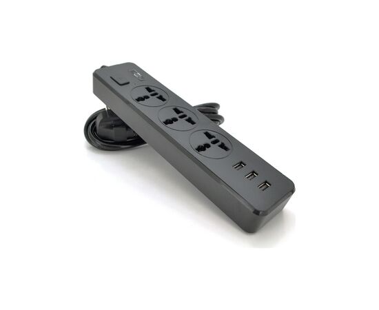 Сетевой фильтр питания Voltronic TВ-Т13, 3роз, 3*USB Black (ТВ-Т13-Black)