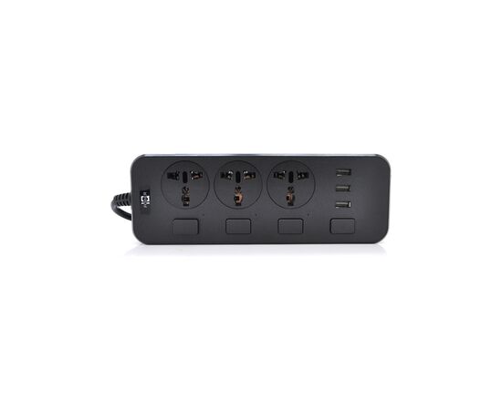 Сетевой фильтр питания Voltronic TВ-Т14, 3роз, 3*USB Black (ТВ-Т14-Black)