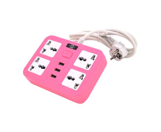 Сетевой фильтр питания Voltronic TВ-Т15, 4роз, 3*USB Pink (ТВ-Т15-Pink)