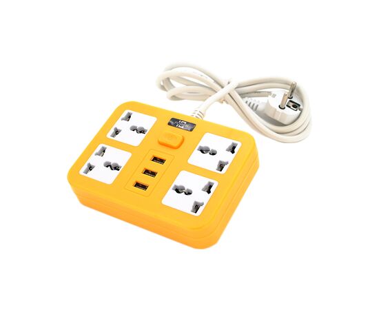 Сетевой фильтр питания Voltronic TВ-Т15, 4роз, 3*USB Yellow (ТВ-Т15-Yellow)