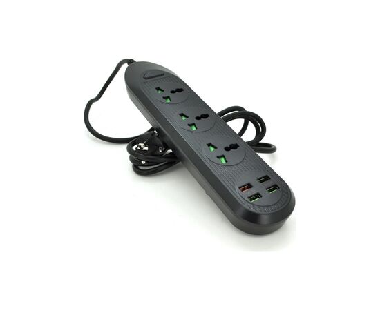 Сетевой фильтр питания Voltronic TВ-Т16, 4роз, 3*USB Black (ТВ-Т16-Black)