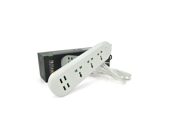 Сетевой фильтр питания Voltronic TВ-Т16, 4роз, 3*USB White (ТВ-Т16-White), изображение 3 Сетевой фильтр питания Voltronic TВ-Т16, 4роз, 3*USB White (ТВ-Т16-White), изображение 3