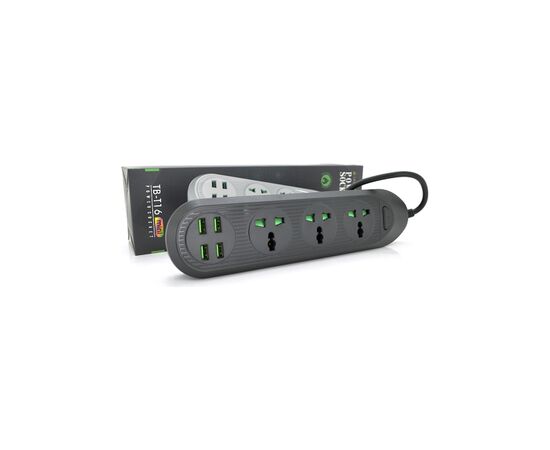 Сетевой фильтр питания Voltronic TВ-Т16mini, 3роз, 4*USB Black (ТВ-Т16mini-Black), изображение 2 Сетевой фильтр питания Voltronic TВ-Т16mini, 3роз, 4*USB Black (ТВ-Т16mini-Black), изображение 2