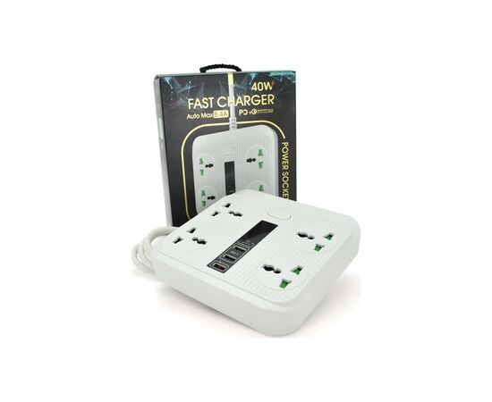 Сетевой фильтр питания Voltronic TВ-Т18, 4роз, 2*USB+PD White (OS-Т18-White), изображение 2 Сетевой фильтр питания Voltronic TВ-Т18, 4роз, 2*USB+PD White (OS-Т18-White), изображение 2