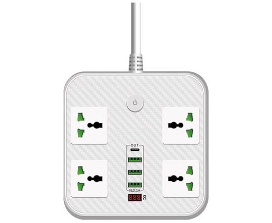 Мережевий фільтр живлення Voltronic TВ-Т90, 4роз, 3*USB White (ТВ-Т90-White)