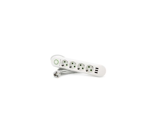 Сетевой фильтр питания Voltronic F04U, 4роз EU, 3*USB White (F04U-White), изображение 2 Сетевой фильтр питания Voltronic F04U, 4роз EU, 3*USB White (F04U-White), изображение 2