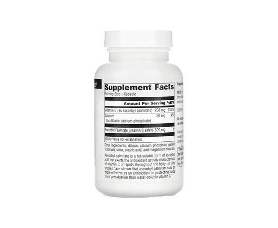 Витаминно-минеральный комплекс Source Naturals Аскорбил Пальмитат, 500 мг, Ascorbyl Palmitate, 90 капсул (SNS-01616), изображение 2