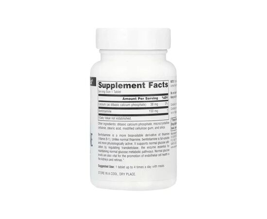 Вітамінно-мінеральний комплекс Source Naturals Бенфотіамін, 150 мг, Benfotiamine, 120 таблеток (SNS-01907), зображення 2 Вітамінно-мінеральний комплекс Source Naturals Бенфотіамін, 150 мг, Benfotiamine, 120 таблеток (SNS-01907), зображення 2