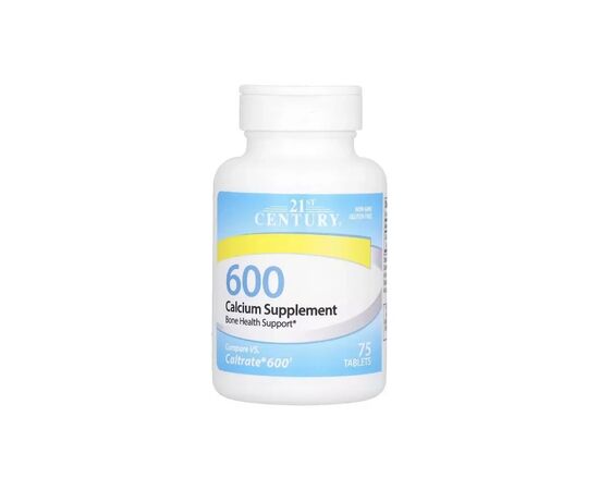 Мінерали 21st Century Кальцій 600, 600 мг, Calcium Supplement 600, 75 таблеток (CEN-27532)