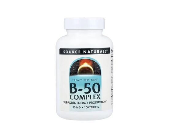 Витаминно-минеральный комплекс Source Naturals Комплекс витаминов B, 50 мг, B-50 Complex, 100 таблеток (SNS-00421)