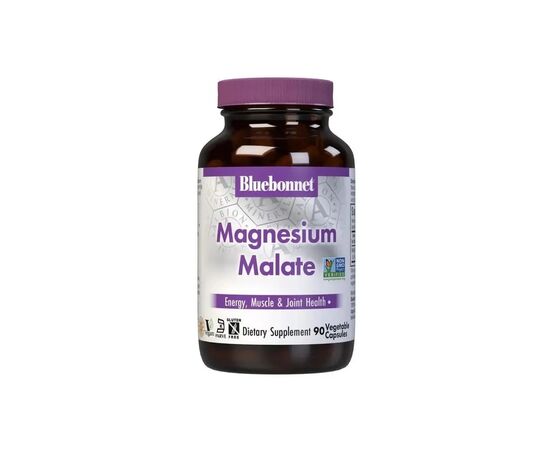 Минералы Bluebonnet Nutrition Магний малат, Magnesium Malate, 90 вегетарианских капсул (BLB0752)
