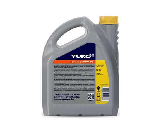 Моторное масло Yuko DYNAMIC 10W-40 4л (4820070242072), изображение 2 Моторное масло Yuko DYNAMIC 10W-40 4л (4820070242072), изображение 2