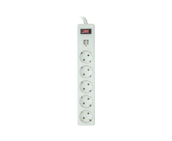 Сетевой фильтр питания PowerPlant 5м, 5 розеток, USB 2.1A (JY-1056U/5) (PPSA10M50S5U), изображение 2 Сетевой фильтр питания PowerPlant 5м, 5 розеток, USB 2.1A (JY-1056U/5) (PPSA10M50S5U), изображение 2