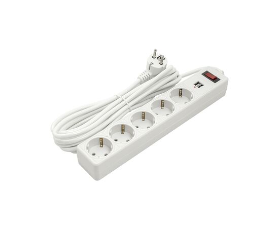 Сетевой фильтр питания PowerPlant 5м, 5 розеток, USB 2.1A (JY-1056U/5) (PPSA10M50S5U)