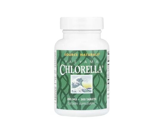 Мінерали Source Naturals Хлорелла, 200 мг, Yaeyama Chlorella, 300 таблеток (SNS-01453)