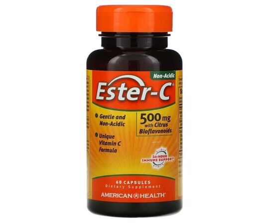 Травы American Health Эстер-С с Бифлавоноидами, Ester-C, 500 мг, 60 капсул (AMH-16960)