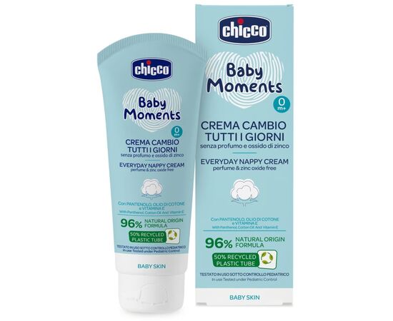 Детский крем Chicco Baby Moments захисний щоденний з патенолом під підгузок 100 мл (11641.00), изображение 3 Детский крем Chicco Baby Moments захисний щоденний з патенолом під підгузок 100 мл (11641.00), изображение 3