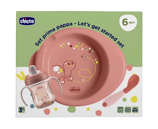 Набор детской посуды Chicco Set Prima Pappa 6м+ Рожевий (16200.15), изображение 7 Набор детской посуды Chicco Set Prima Pappa 6м+ Рожевий (16200.15), изображение 7