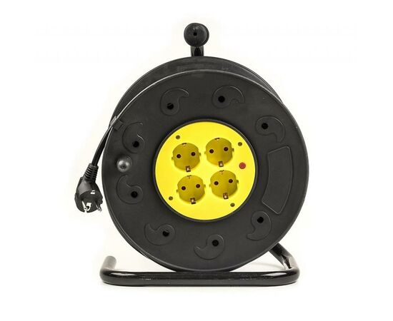 Сетевой удлинитель PowerPlant на катушке 50 м, 4 розетки (JY-2002/50) (PPRA10M500S4), изображение 3