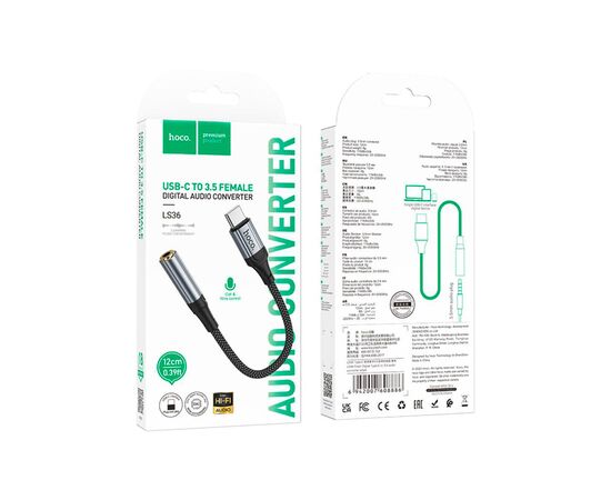 Переходник USB-C to 3.5mm F 0.12m Black HOCO (6942007608886), изображение 6 Переходник USB-C to 3.5mm F 0.12m Black HOCO (6942007608886), изображение 6